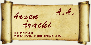 Arsen Aracki vizit kartica
